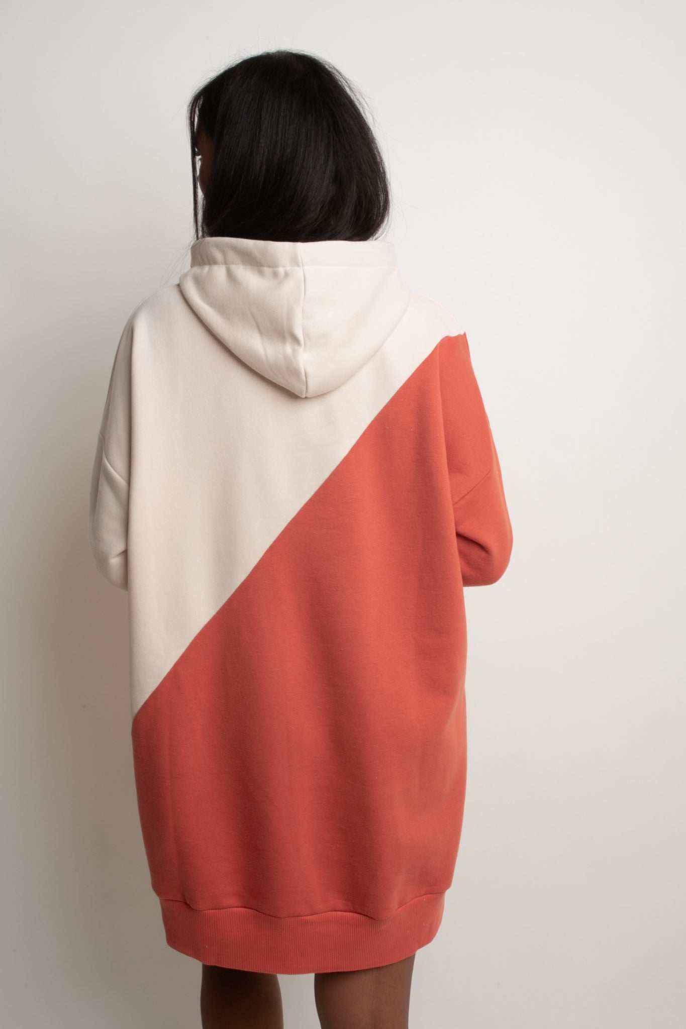 SALAMINA - LONG OVERSIZE HOODED SWEATSHIRT ORANGE