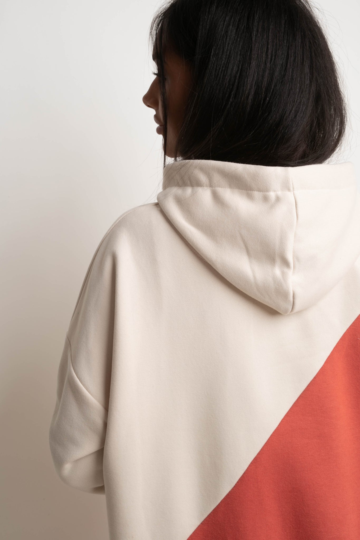 SALAMINA - LONG OVERSIZE HOODED SWEATSHIRT ORANGE