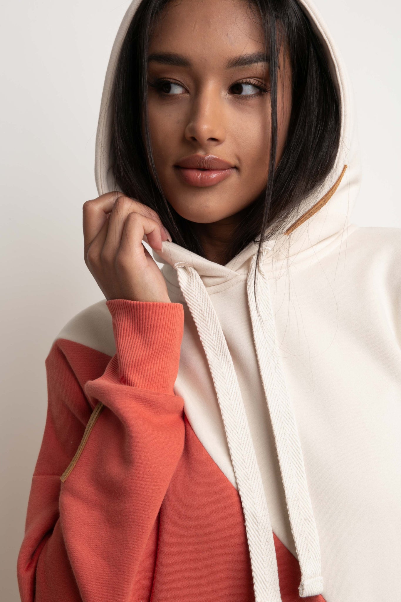 SALAMINA - LONG OVERSIZE HOODED SWEATSHIRT ORANGE