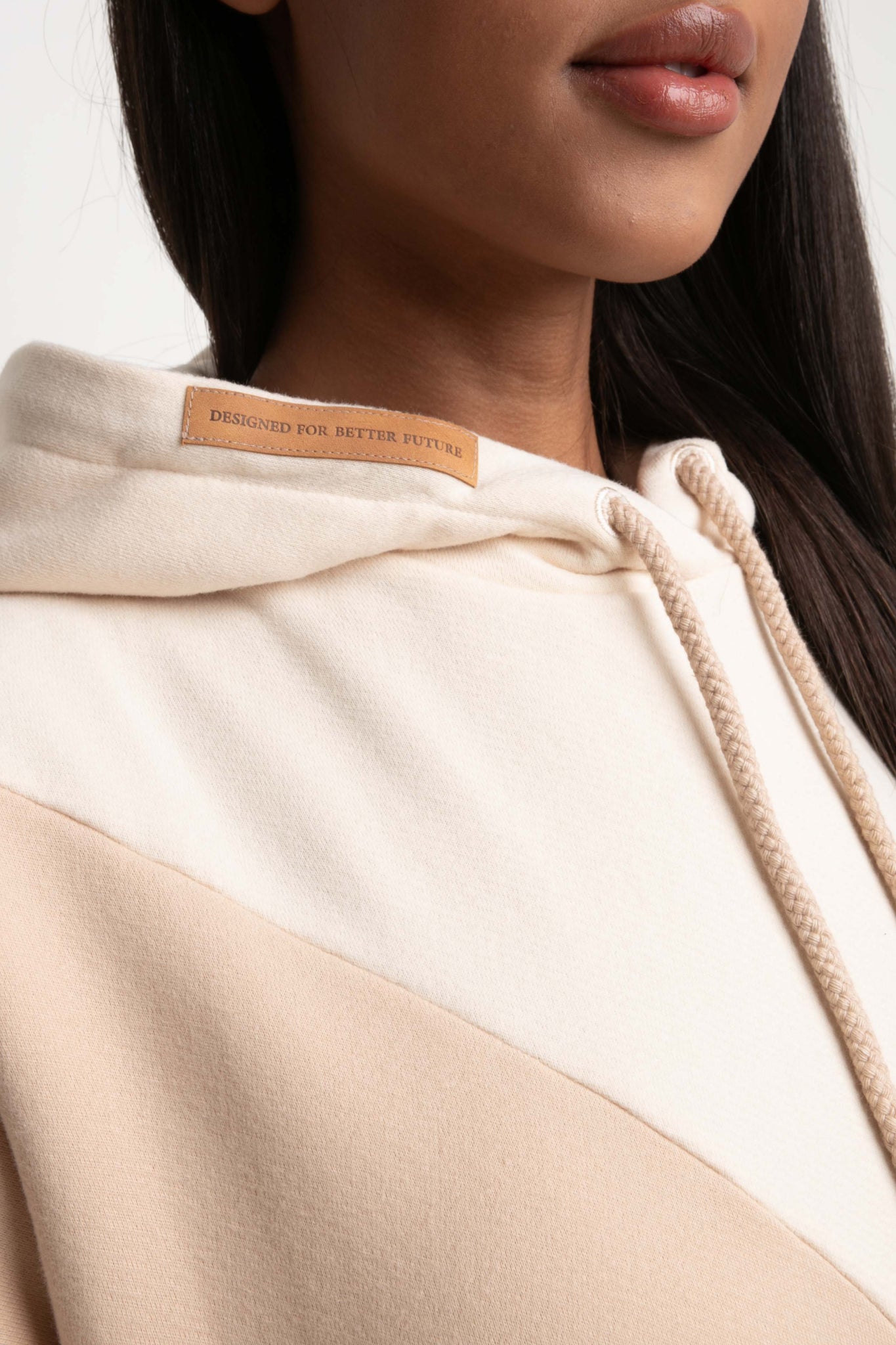 SALAMINA - LONG OVERSIZE HOODED SWEATSHIRT SANDY