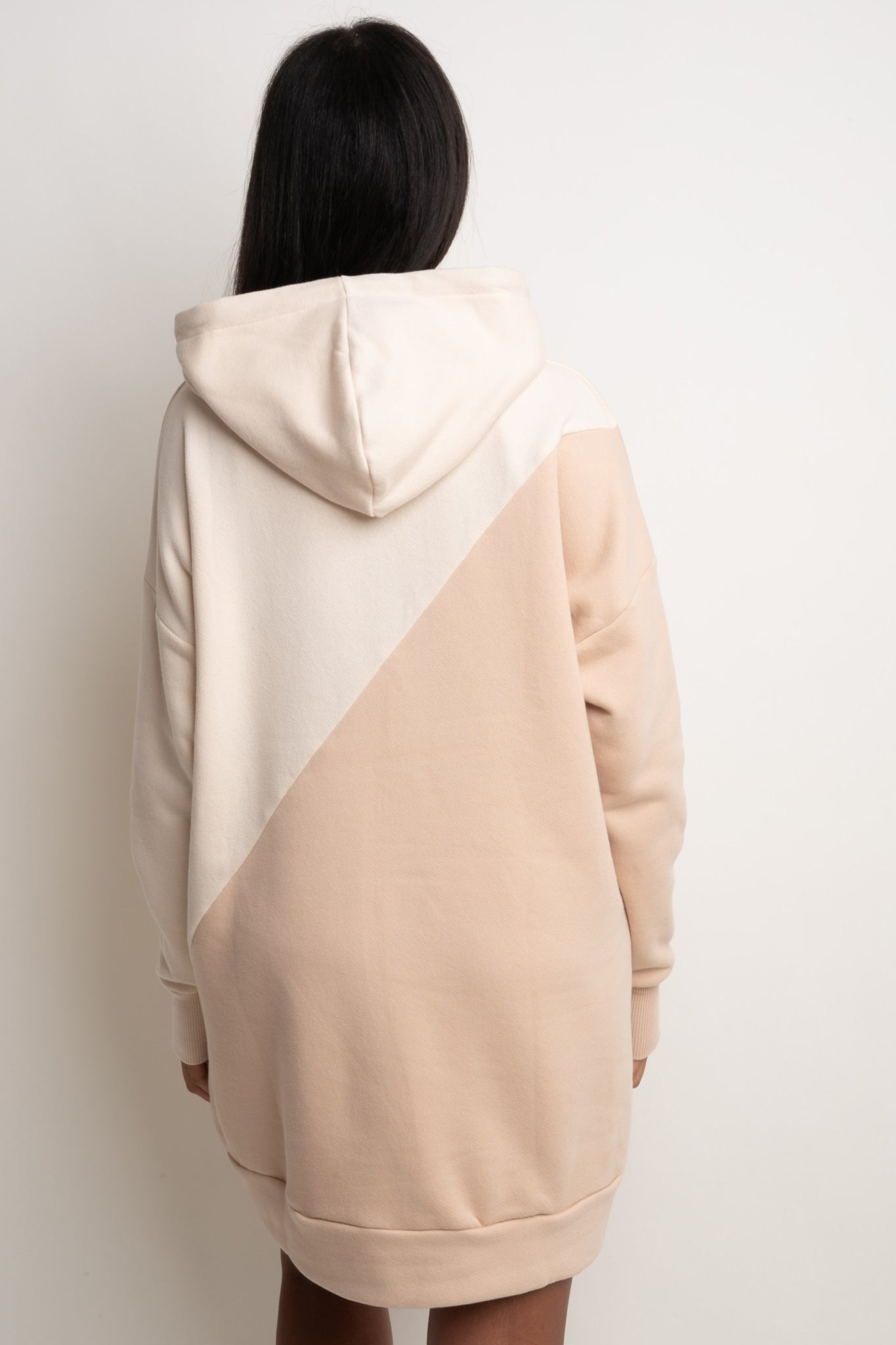 SALAMINA - LONG OVERSIZE HOODED SWEATSHIRT SANDY