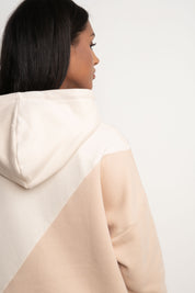 SALAMINA - LONG OVERSIZE HOODED SWEATSHIRT SANDY