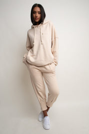 OVERSIZE HOODED SWEATSHIRT LIGHT BEIGE - EGERIA