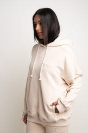 OVERSIZE HOODED SWEATSHIRT LIGHT BEIGE - EGERIA