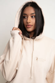 OVERSIZE HOODED SWEATSHIRT LIGHT BEIGE - EGERIA