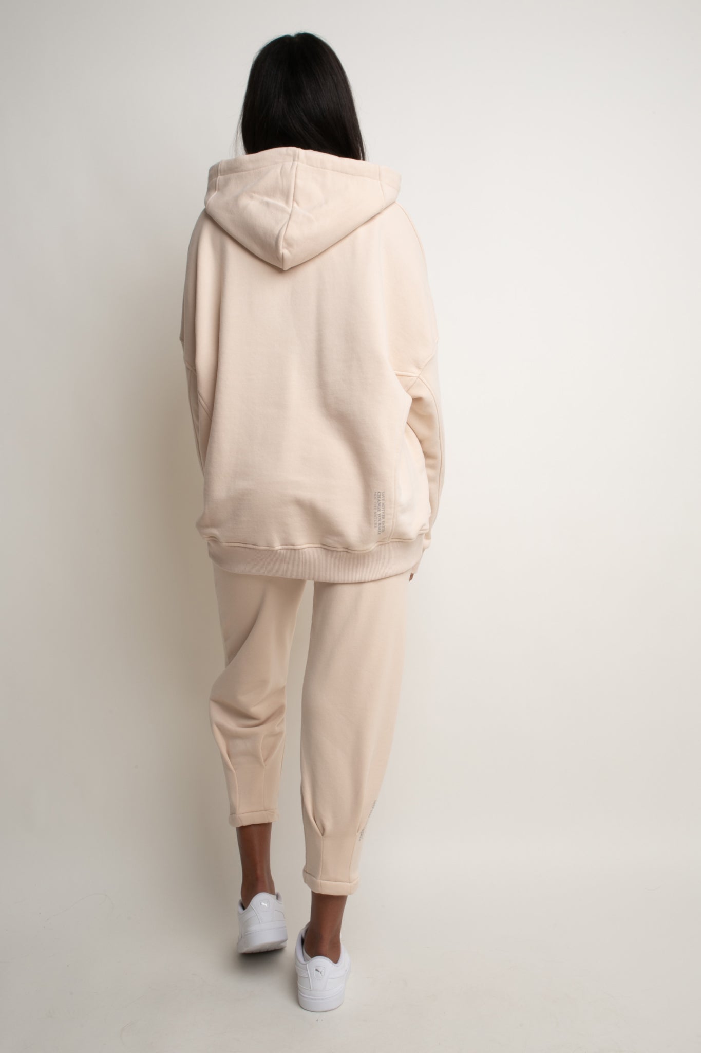 OVERSIZE HOODED SWEATSHIRT LIGHT BEIGE - EGERIA