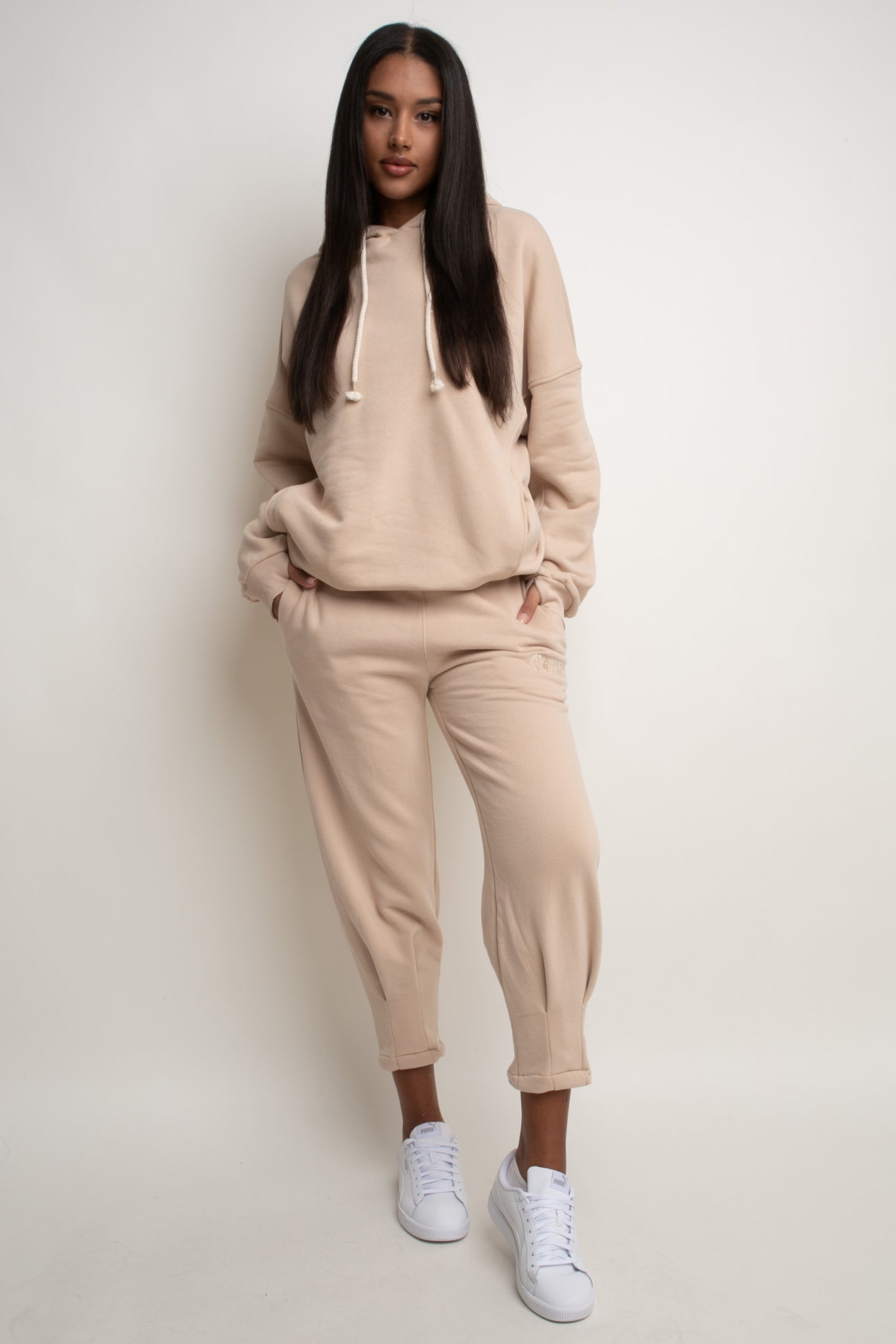 OVERSIZE HOODED SWEATSHIRT BEIGE - EGERIA