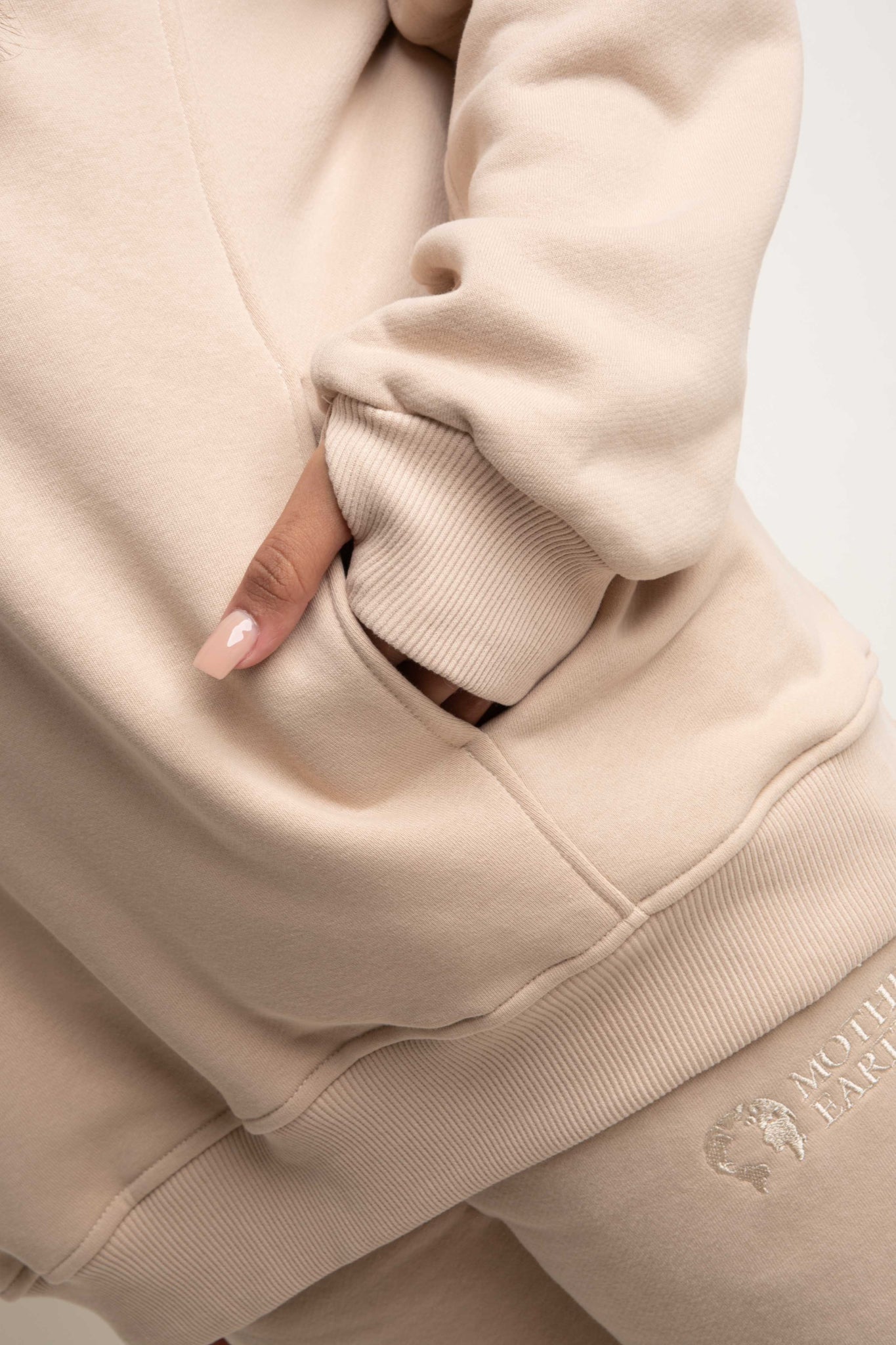 OVERSIZE HOODED SWEATSHIRT BEIGE - EGERIA