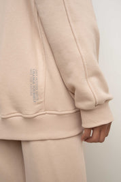 OVERSIZE HOODED SWEATSHIRT BEIGE - EGERIA