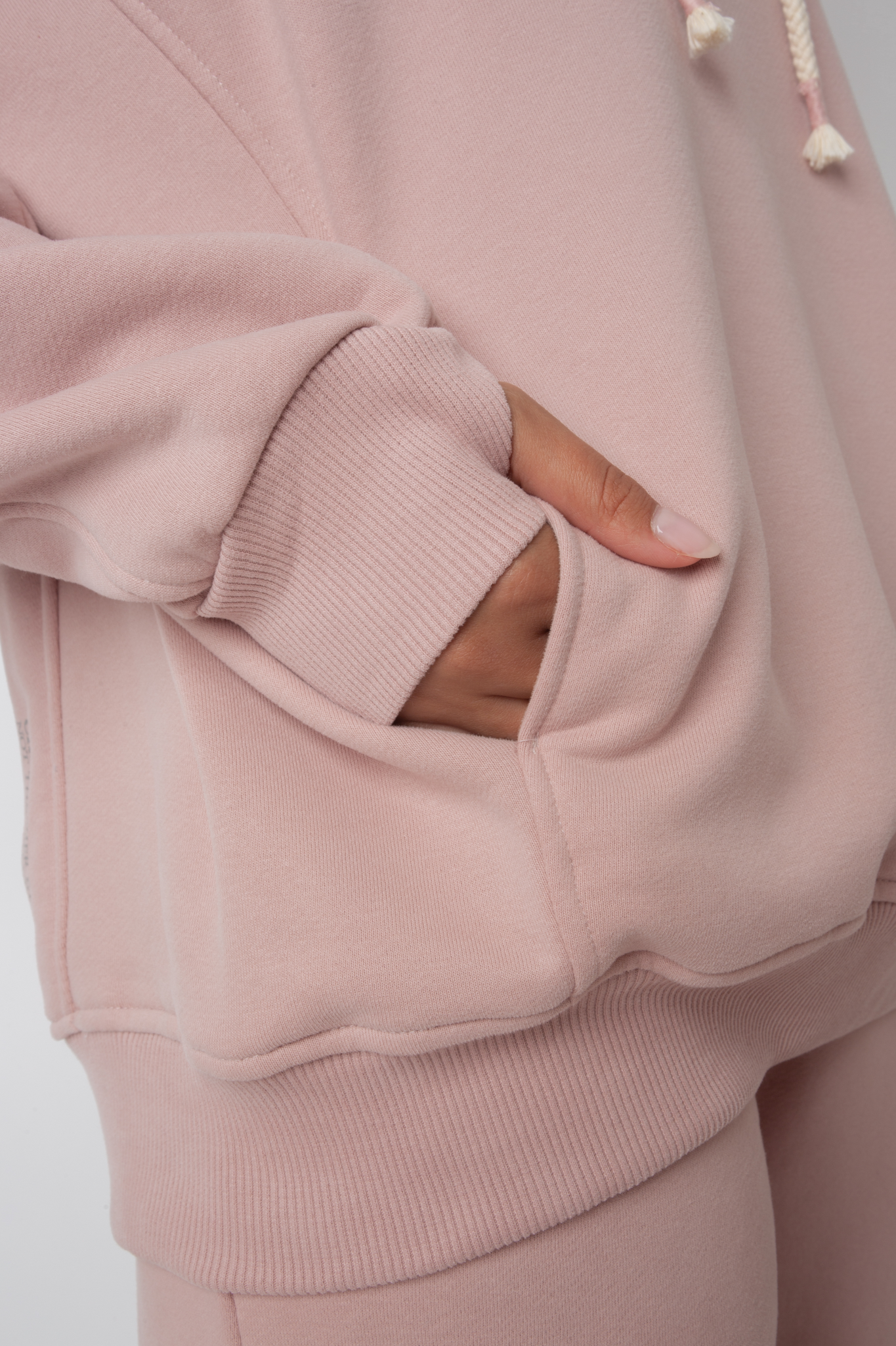 OVERSIZE HOODED SWEATSHIRT LIGHT PINK - EGERIA