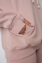 OVERSIZE HOODED SWEATSHIRT LIGHT PINK - EGERIA