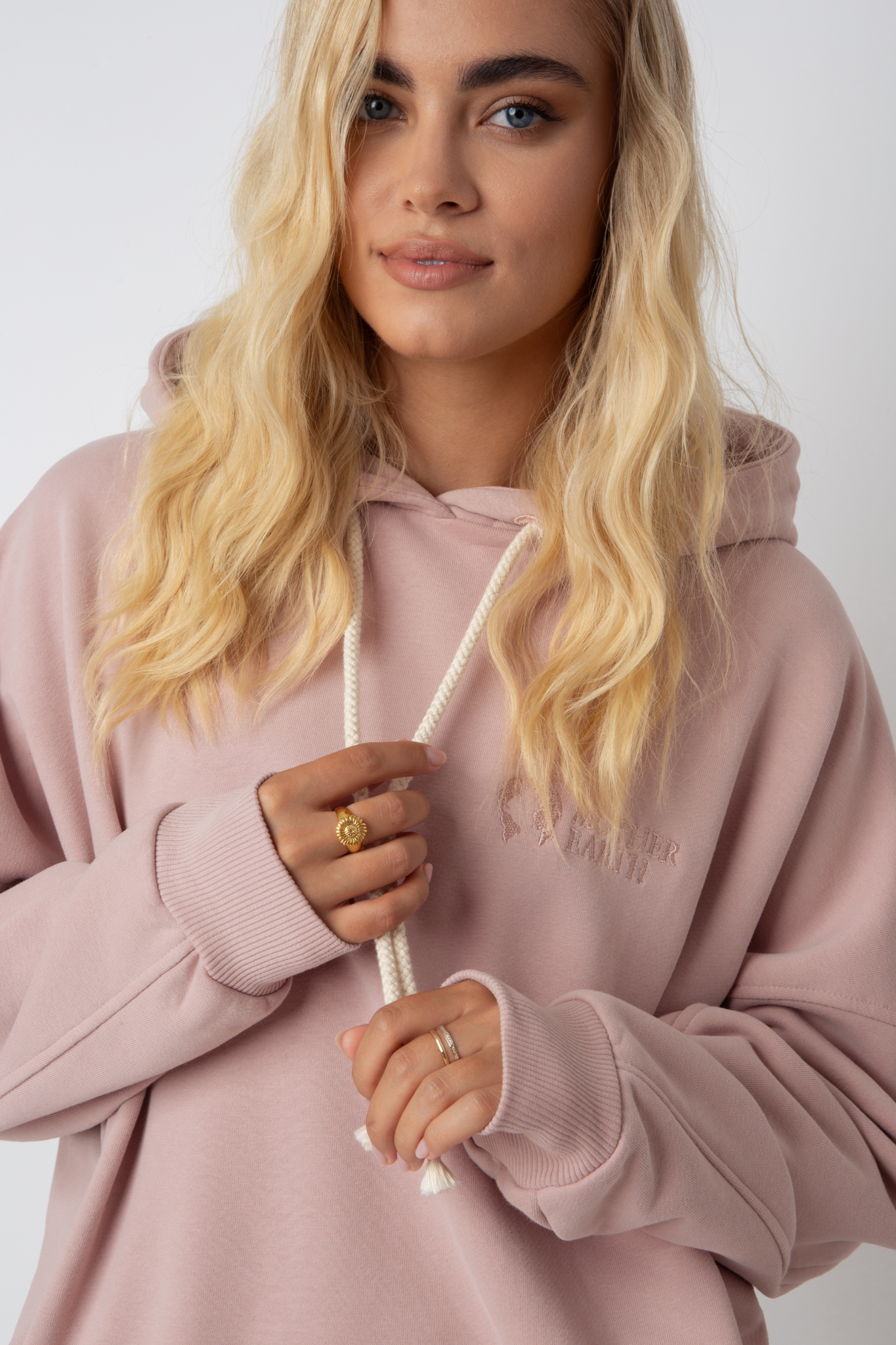 OVERSIZE HOODED SWEATSHIRT LIGHT PINK - EGERIA