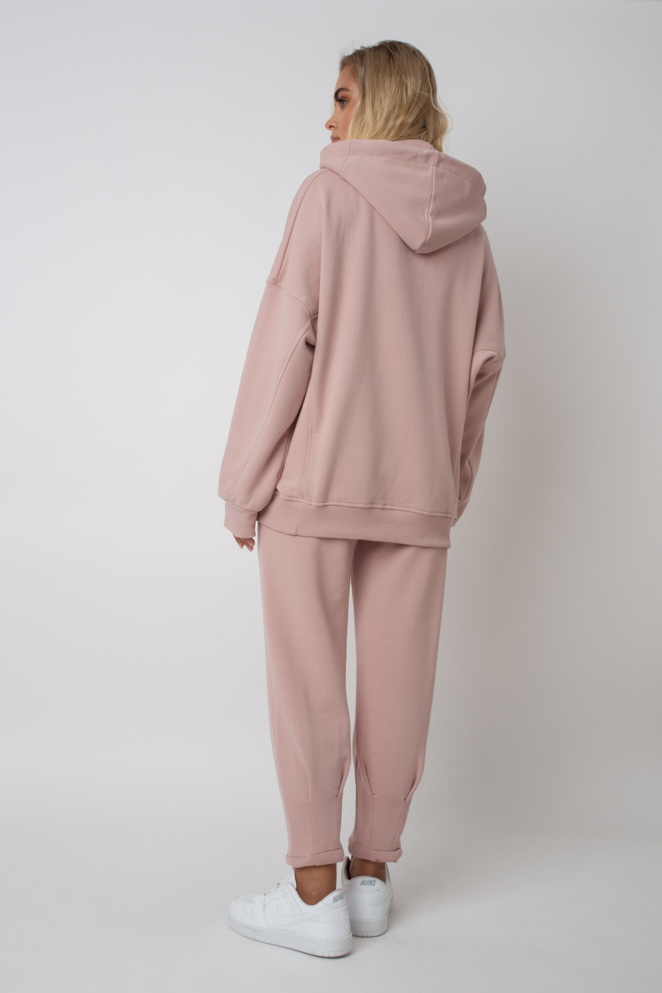 OVERSIZE HOODED SWEATSHIRT LIGHT PINK - EGERIA