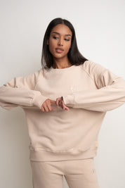 REGULAR FIT BEIGE SWEATSHIRT - ARMINA