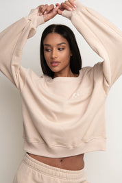 BLUZA TYPU CREWNECK BEŻOWA - COMINO