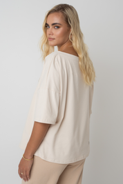 OVERSIZE T-SHIRT LIGHT BEIGE - BIANCA