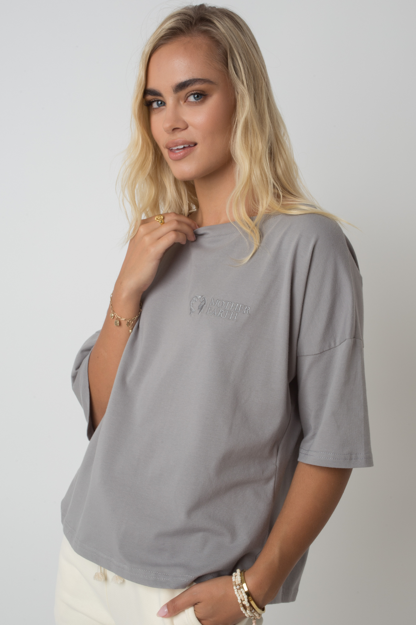 OVERSIZE T-SHIRT ANTHRACITE - BIANCA