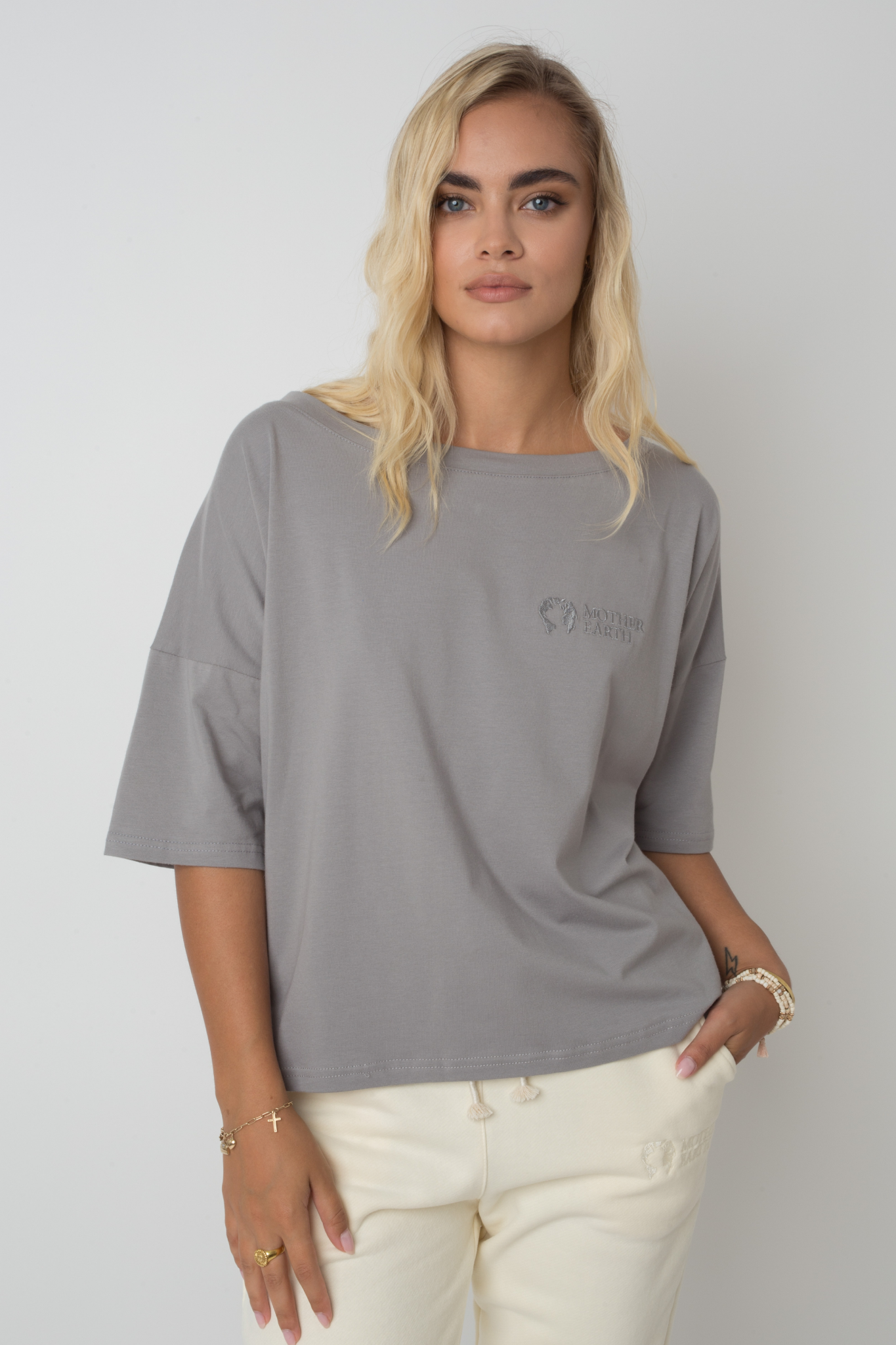 OVERSIZE T-SHIRT ANTHRACITE - BIANCA