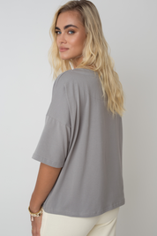 OVERSIZE T-SHIRT ANTHRACITE - BIANCA