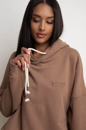 OVERSIZE HOODED SWEATSHIRT DARK BROWN - EGERIA