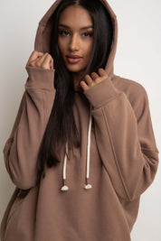 OVERSIZE HOODED SWEATSHIRT DARK BROWN - EGERIA