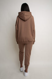 OVERSIZE HOODED SWEATSHIRT DARK BROWN - EGERIA