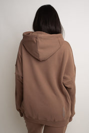 OVERSIZE HOODED SWEATSHIRT DARK BROWN - EGERIA