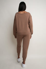 CREWNECK SWEATSHIRT DARK BROWN - COMINO