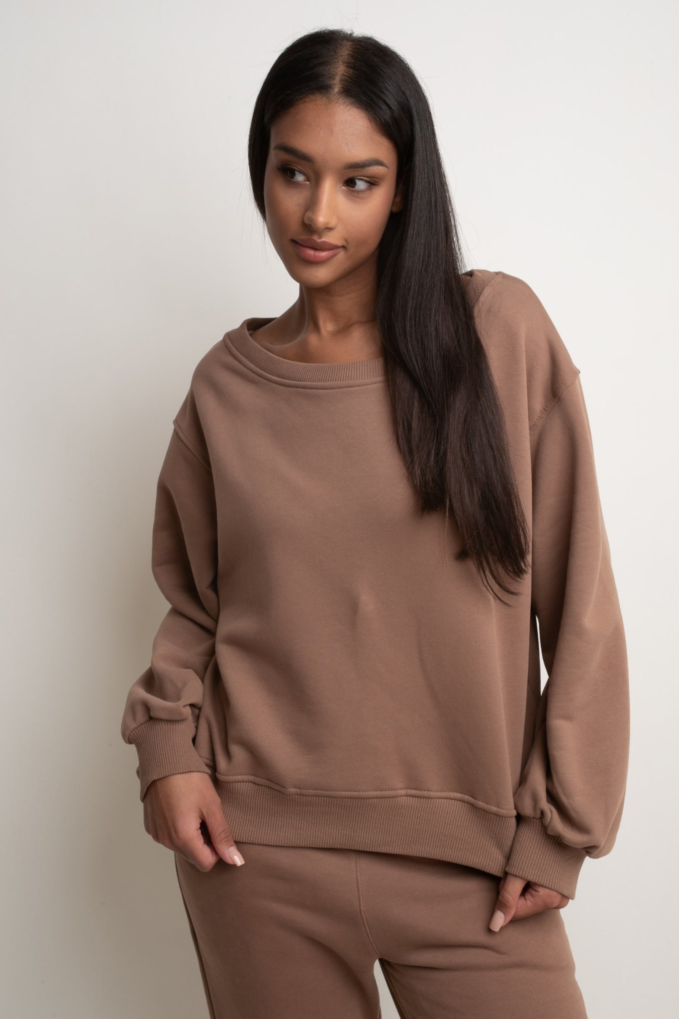 CREWNECK SWEATSHIRT DARK BROWN - COMINO