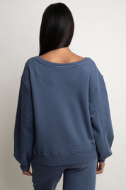 BLUZA TYPU CREWNECK GRANATOWA - COMINO