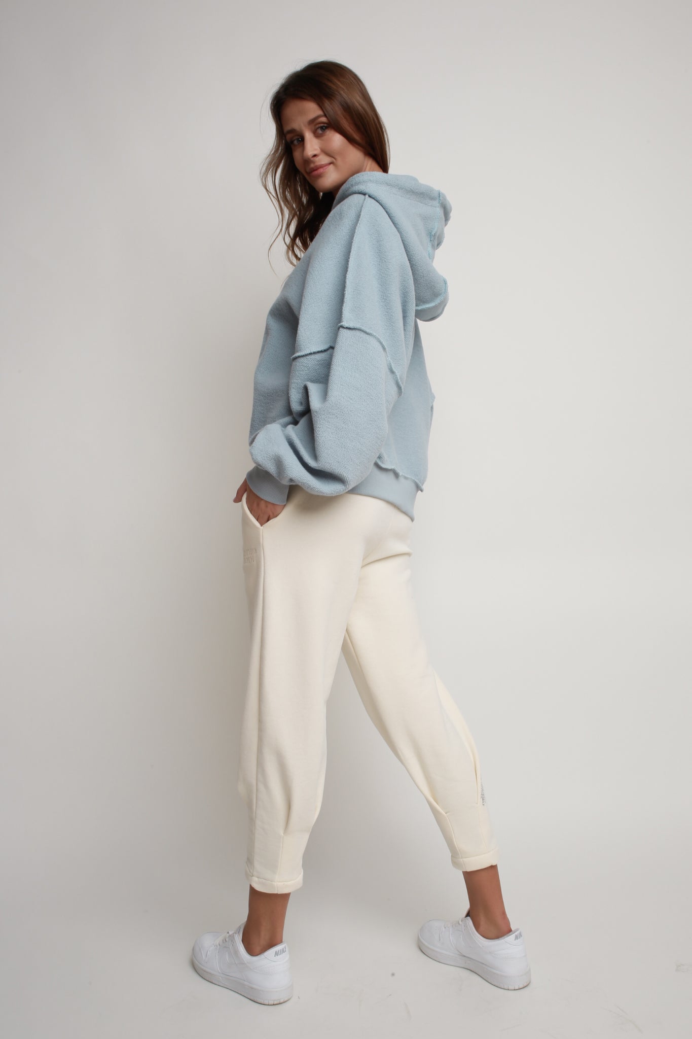 OVERSIZE HOODED SWEATSHIRT BLUE - NESCA