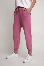 PINK WASHED EFFECT JOGGER TROUSERS - BEGERA