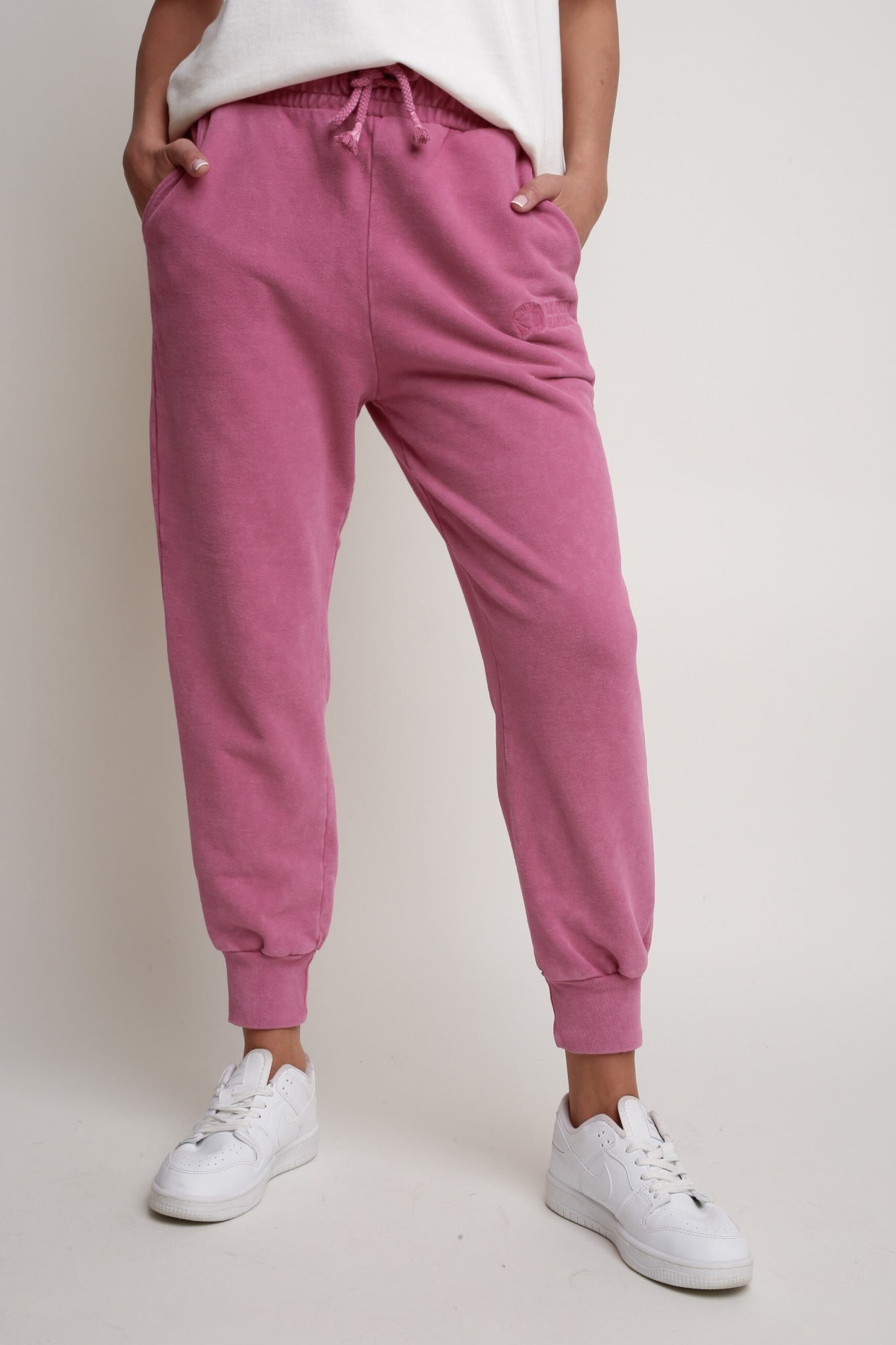 PINK WASHED EFFECT JOGGER TROUSERS - BEGERA