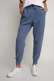 JOGGER TROUSERS WITH WASHED EFFECT, BLUE - BEGERA