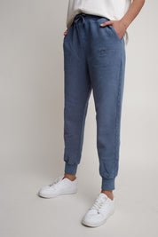 JOGGER TROUSERS WITH WASHED EFFECT, BLUE - BEGERA