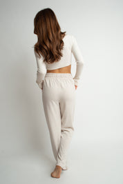 WIDE COTTON TROUSERS IN NATURAL HEMP COLOR - CORDONAZO