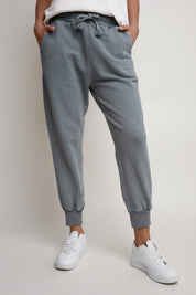 WASHED EFFECT JOGGER TROUSERS GREY - BEGERA