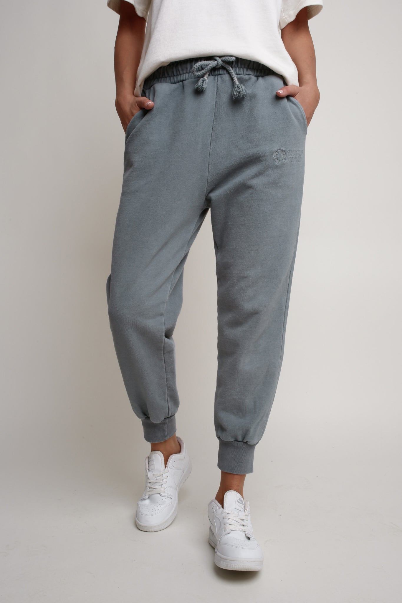 WASHED EFFECT JOGGER TROUSERS GREY - BEGERA