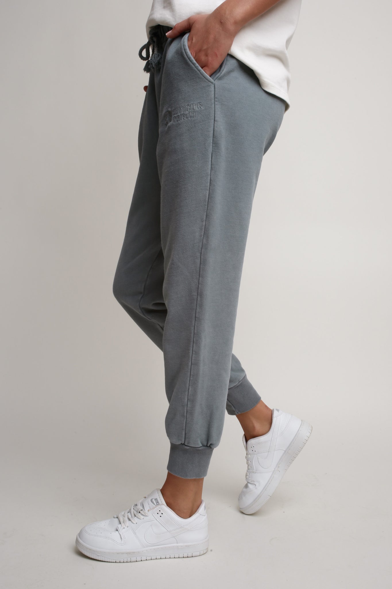 WASHED EFFECT JOGGER TROUSERS GREY - BEGERA