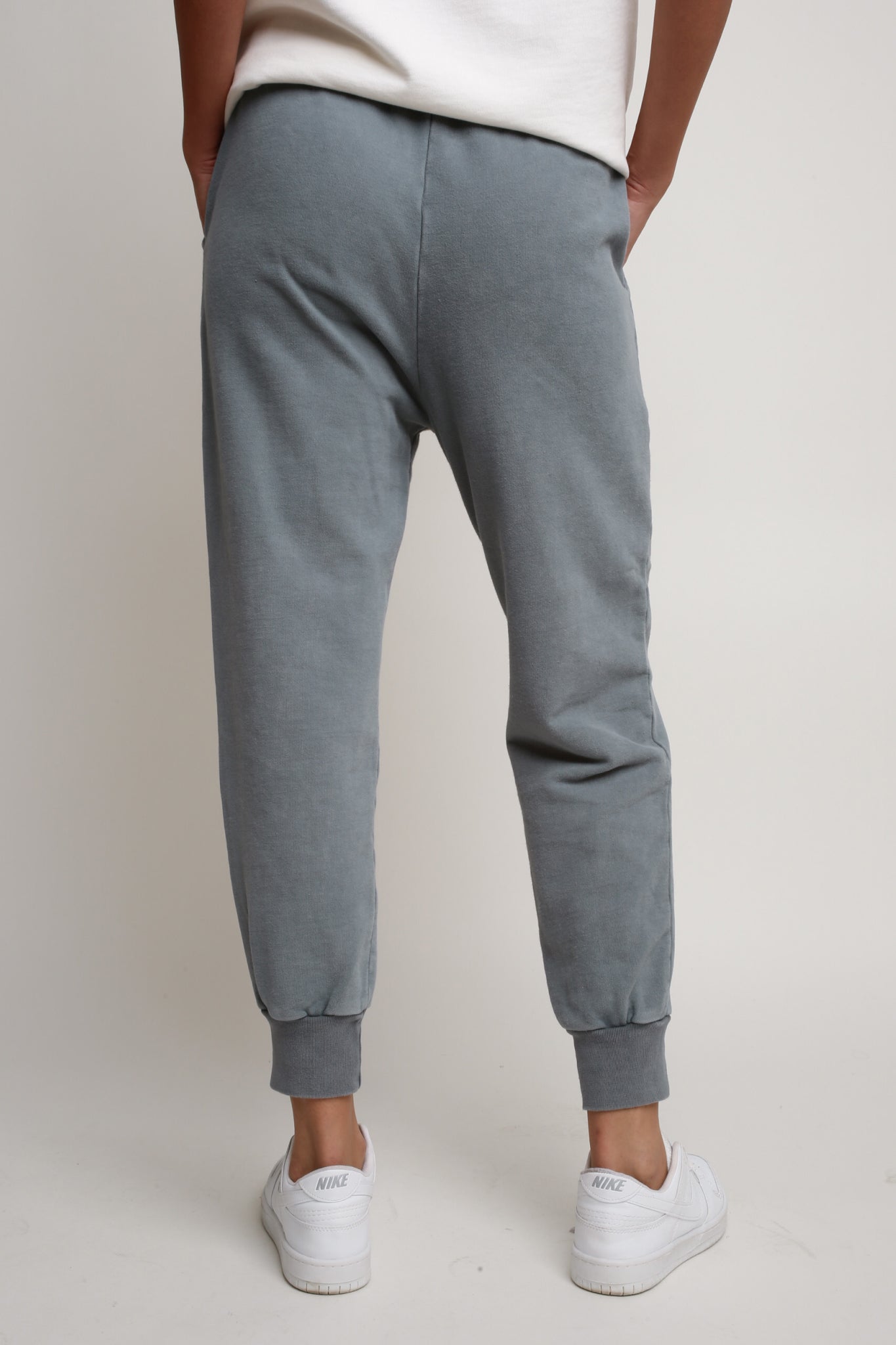 WASHED EFFECT JOGGER TROUSERS GREY - BEGERA