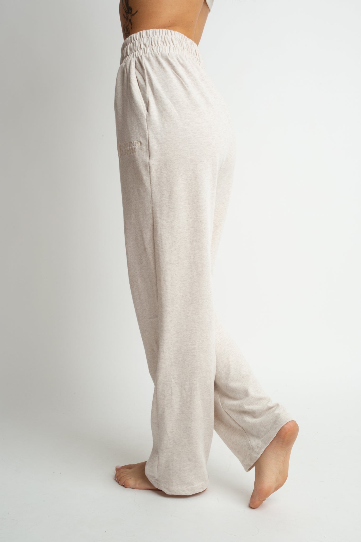 WIDE COTTON TROUSERS IN NATURAL HEMP COLOR - CORDONAZO