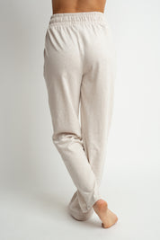 WIDE COTTON TROUSERS IN NATURAL HEMP COLOR - CORDONAZO