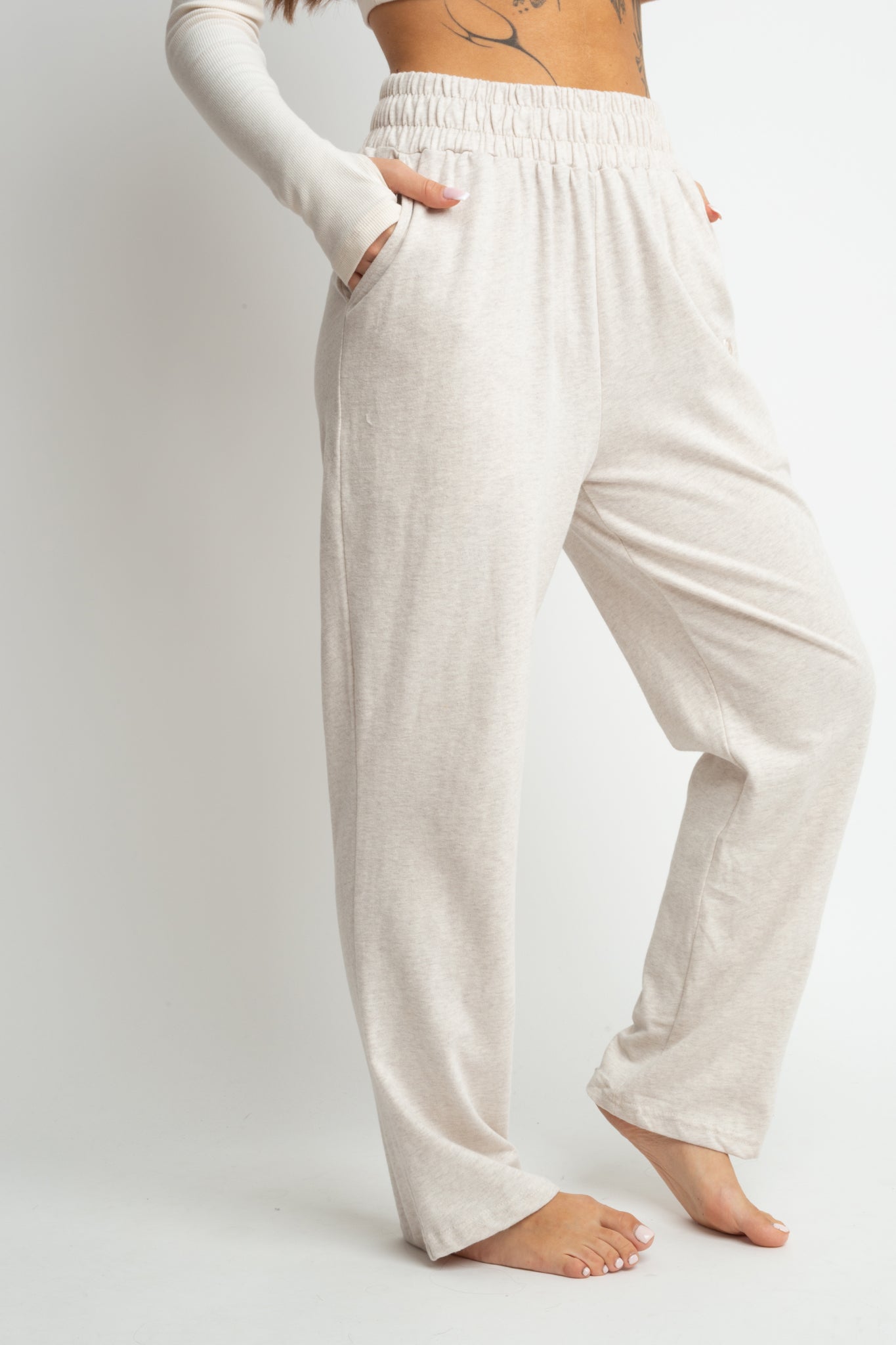 WIDE COTTON TROUSERS IN NATURAL HEMP COLOR - CORDONAZO