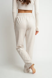 WIDE COTTON TROUSERS IN NATURAL HEMP COLOR - CORDONAZO