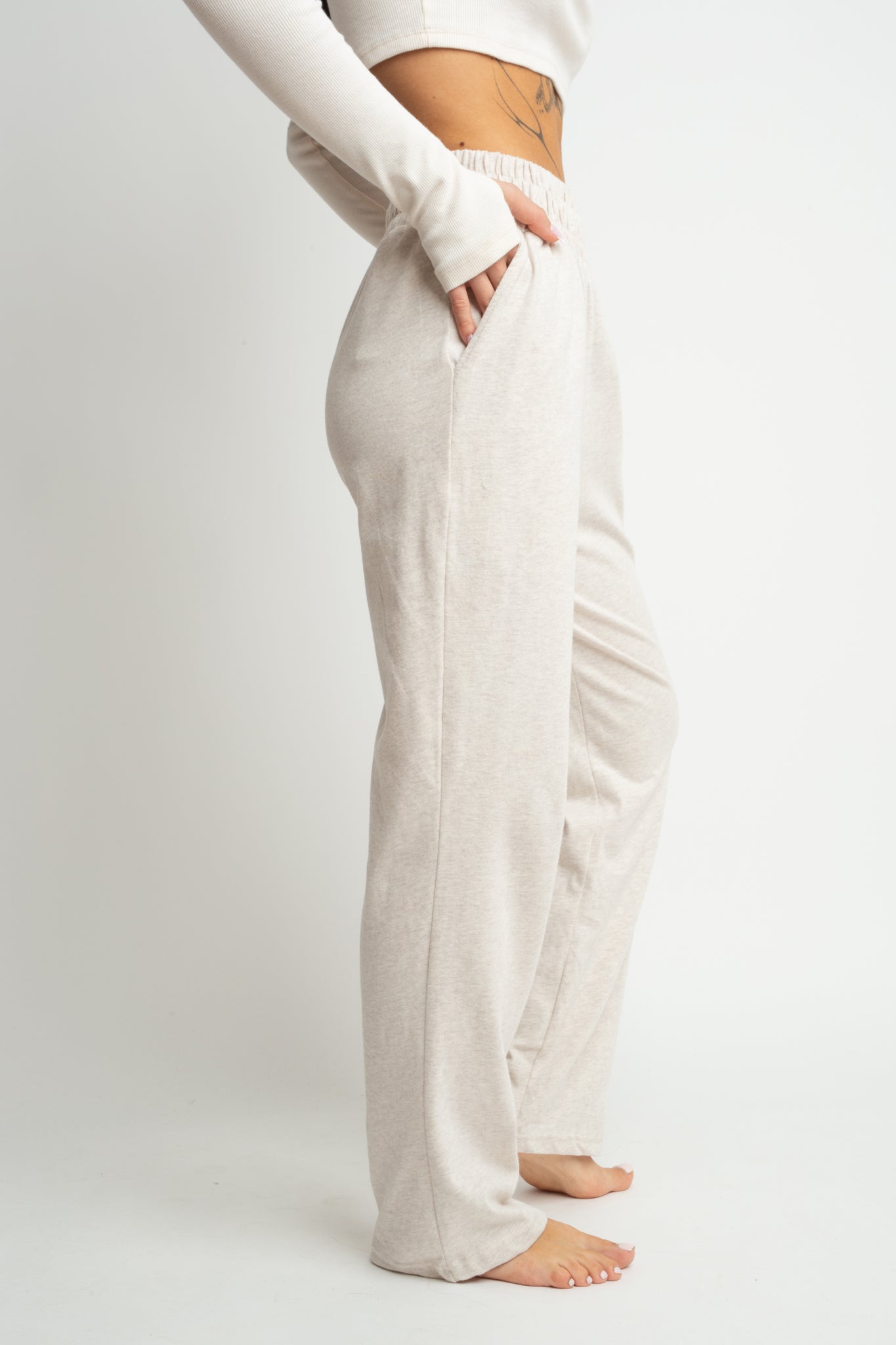 WIDE COTTON TROUSERS IN NATURAL HEMP COLOR - CORDONAZO