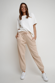 UNISEX BEIGE SWEATPANTS - HANOVER