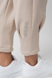 WOMEN'S SWEATPANTS WITH STITCHING ON THE LEGS, BEIGE - ANACAPA