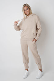 WOMEN'S SWEATPANTS WITH STITCHING ON THE LEGS, BEIGE - ANACAPA