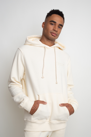 MEN'S ECRU HOODED SWEATSHIRT - ASTON