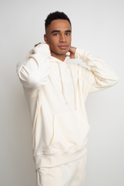 MEN'S ECRU HOODED SWEATSHIRT - ASTON